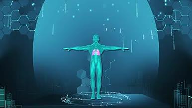 三维立体肺部透视视频AE模板视频的预览图